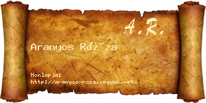 Aranyos Róza névjegykártya