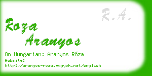 roza aranyos business card