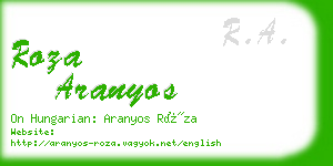 roza aranyos business card